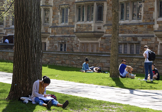 Students outside.